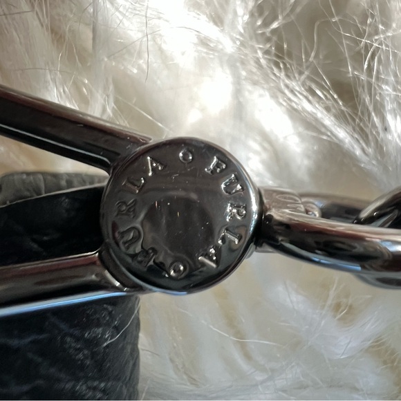 Authentic Furla Black Leather Envelope Clutch with chain - Picture 5 of 9